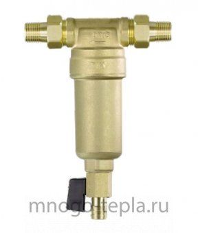 Фильтр механической очистки TIM JH-1003 - 1/2" с  промывкой, латунной колбой без манометра - №1