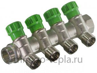 Коллектор регулирующий TIM MR135N-3/4-4 (3/4" х 1/2") - 4 отвода, под конус - №1