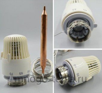 Термоголовка для отопления Tim TH-K-0101 с погружным датчиком, резьба M30x1.5 - №1