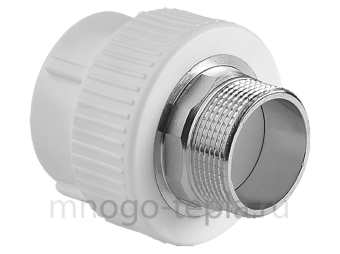 Муфта комбинированная 75 - 2 1/2" НР, полипропиленовая, под ключ - №1