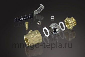 Кран шаровый 1/2" ШШ TIM (DE1217X) никелированный усиленный прямой - бабочка - №1