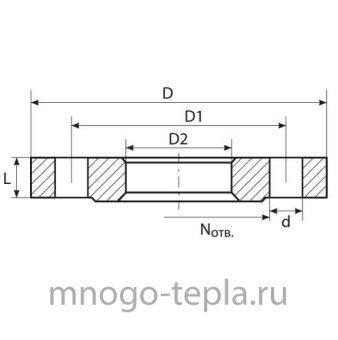 Бурт полипропиленовый 63 под PPRC с фланцем (Ду 40) стальным в комплекте, PN25 - №1