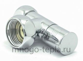 Кран для полотенцесушителя хромированный 1" НГ х 1/2" НГ TIM KV01-LFF042, угловой - №1